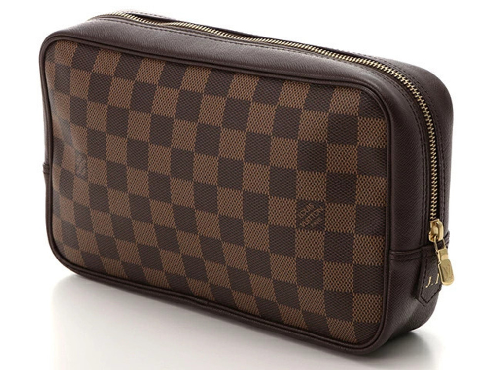 Louis Vuitton Trousse Damier Bag Clutch Toilette Shoulder Pouch Brown